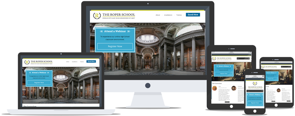 The Roper School Website on Various Devices